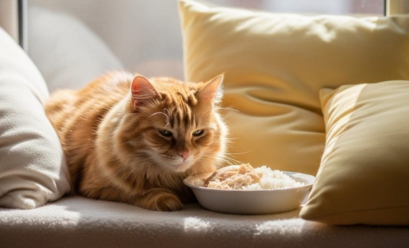 Katten dieet met zachte kip & rijst bij nierfalen