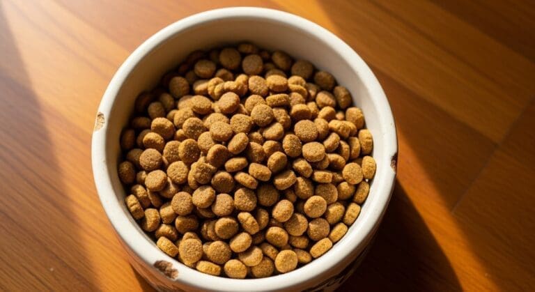 Voerbak met dieetbrok voor oudere hond met gevoelige maag