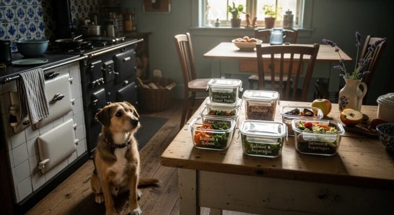 Praktisch eliminatiedieet voor je hond: weekmenu in grammen per 10 kg met bewaarschema, simpele ingrediënten en veilige opbouw